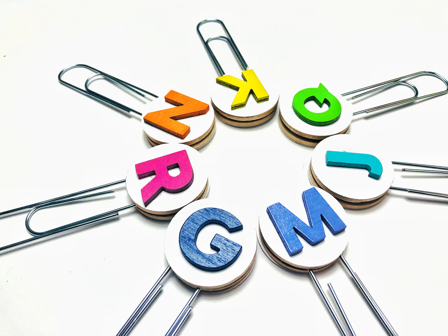 Bookmarks Wooden Letters (random colors)