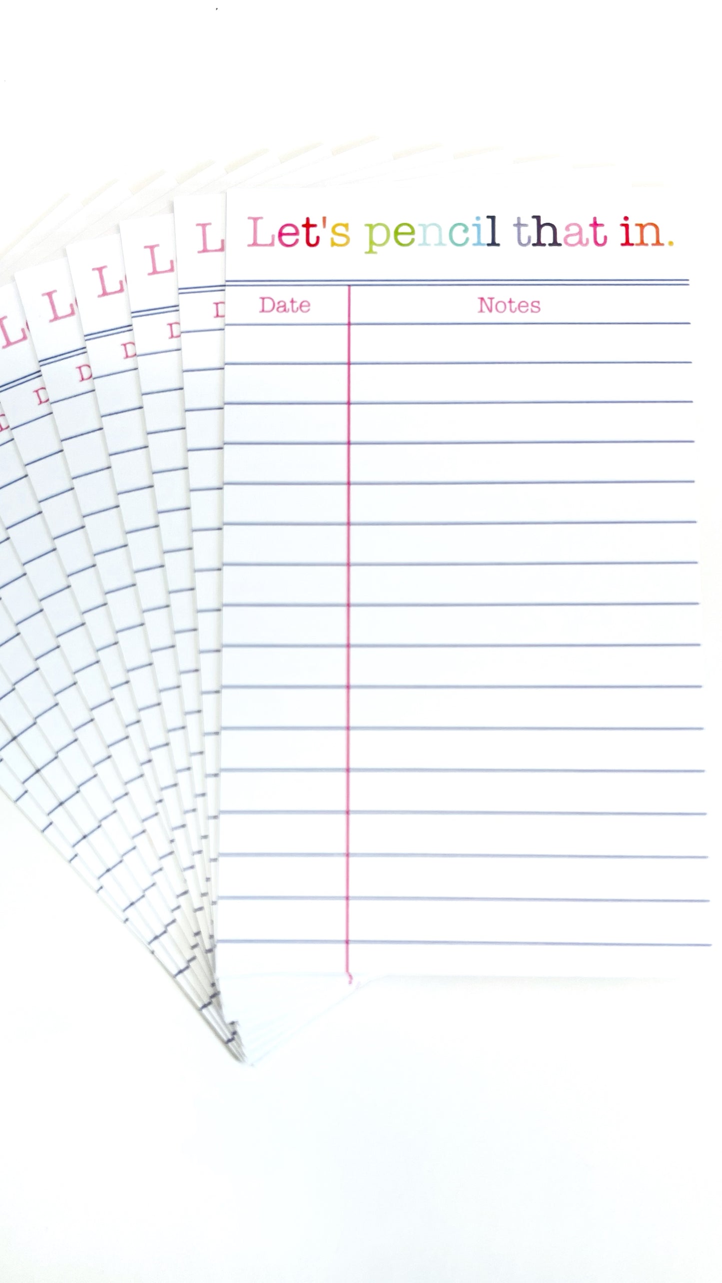 Let’s Pencil That In | Library Card Flat Notes