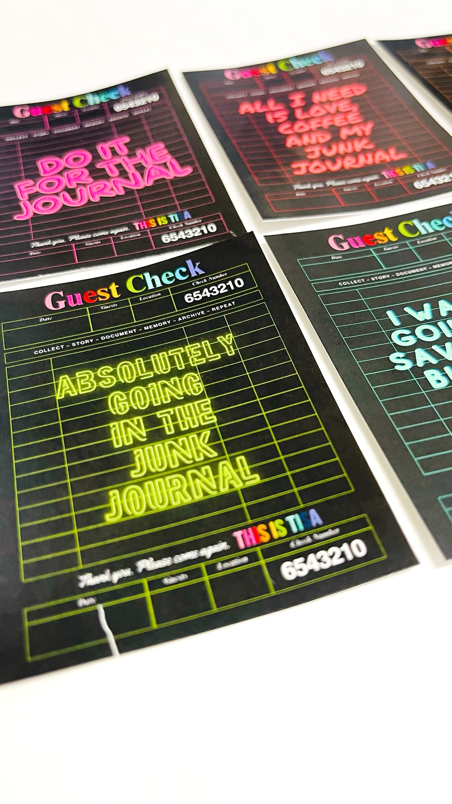 Guest Check Journaling Stickers – Archive Collection