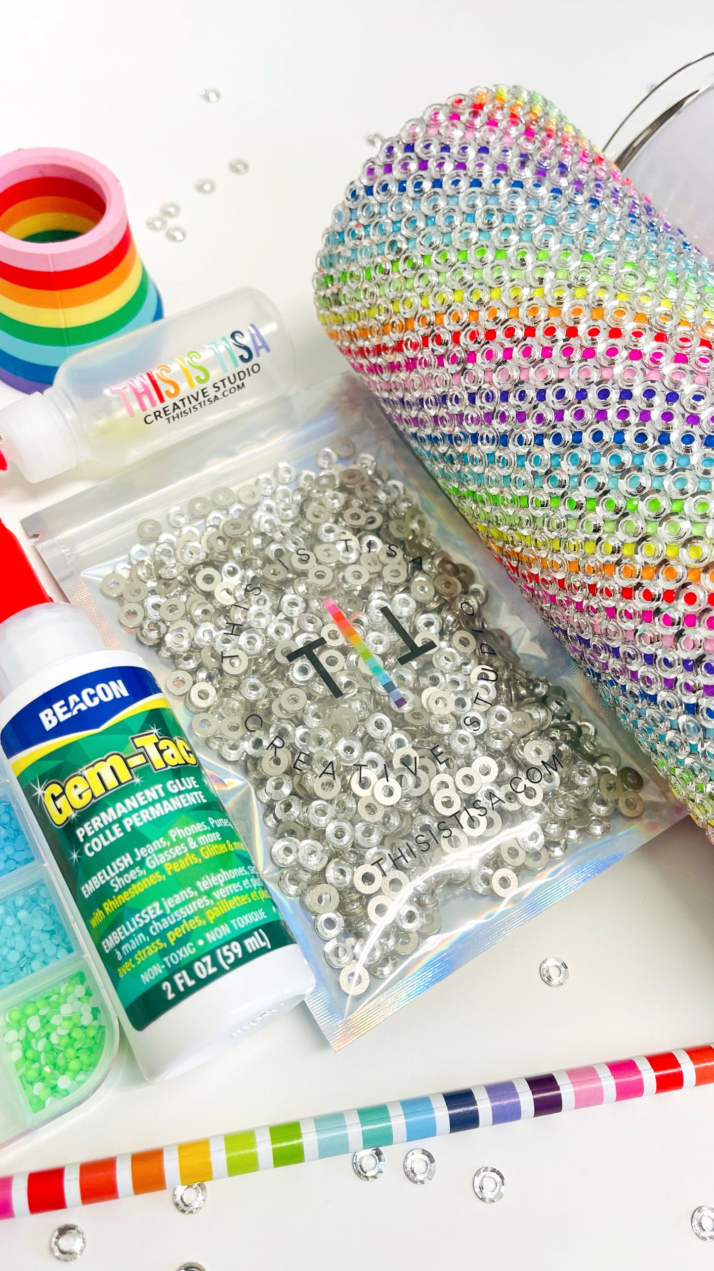 LIMITED-EDITION RAINBOW DISC BLING KIT – SHINE BRIGHT & STAND OUT!