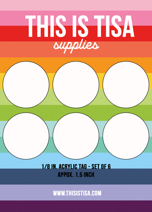 Blank Acrylic Circle Tags + Chunky Paper Clips (DIY Set)
